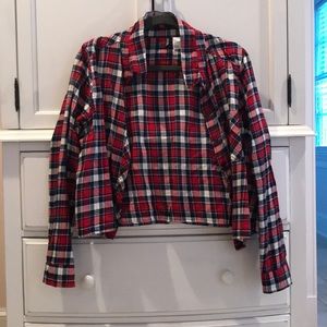 cropped flannel top